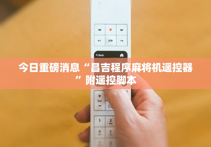 今日重磅消息“昌吉程序麻将机遥控器”附遥控脚本