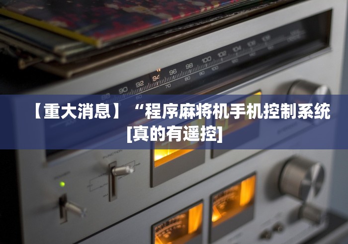 【重大消息】“程序麻将机手机控制系统[真的有遥控]