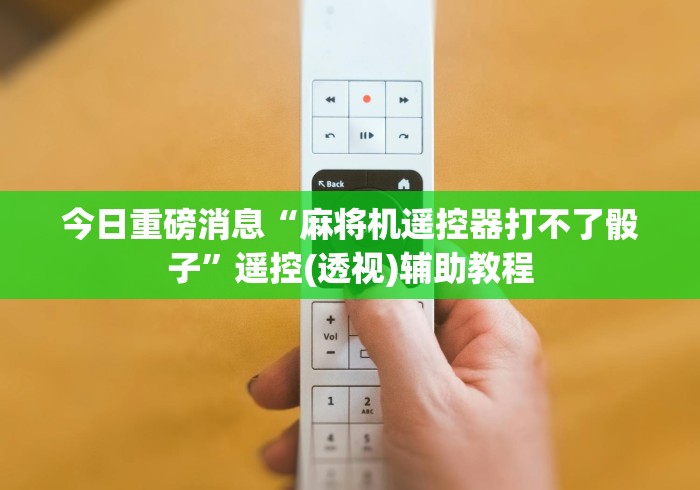 今日重磅消息“麻将机遥控器打不了骰子”遥控(透视)辅助教程