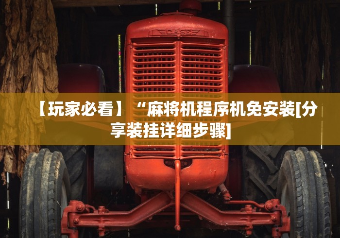 【玩家必看】“麻将机程序机免安装[分享装挂详细步骤]