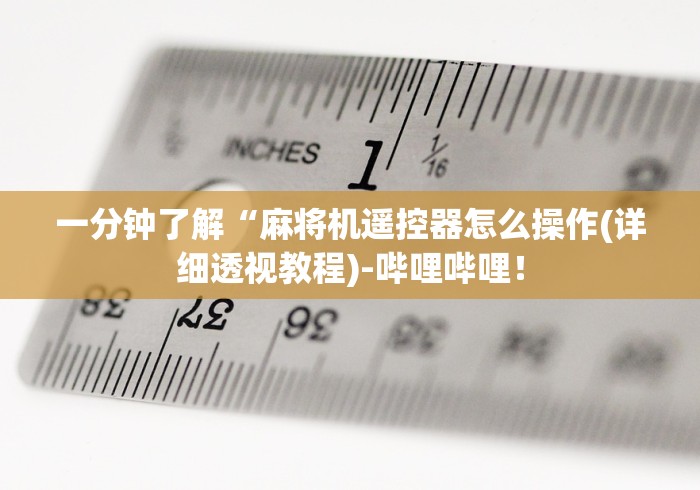 一分钟了解“麻将机遥控器怎么操作(详细透视教程)-哔哩哔哩！