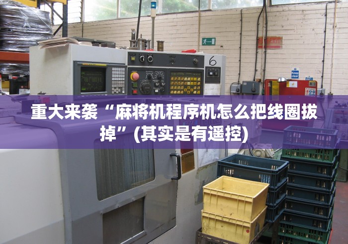 重大来袭“麻将机程序机怎么把线圈拔掉”(其实是有遥控) 重大来袭“麻将机程序机怎么把线圈拔掉”(其实是有遥控)