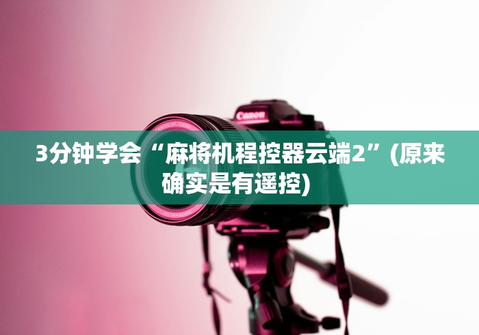 3分钟学会“麻将机程控器云端2”(原来确实是有遥控) 
