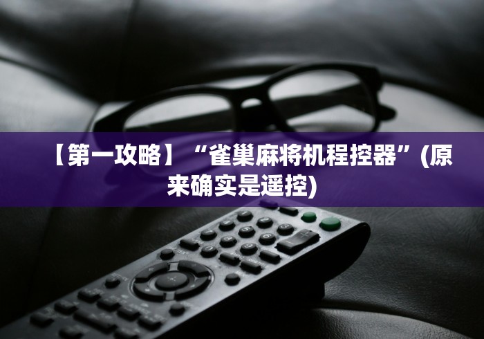 【第一攻略】“雀巢麻将机程控器”(原来确实是遥控)