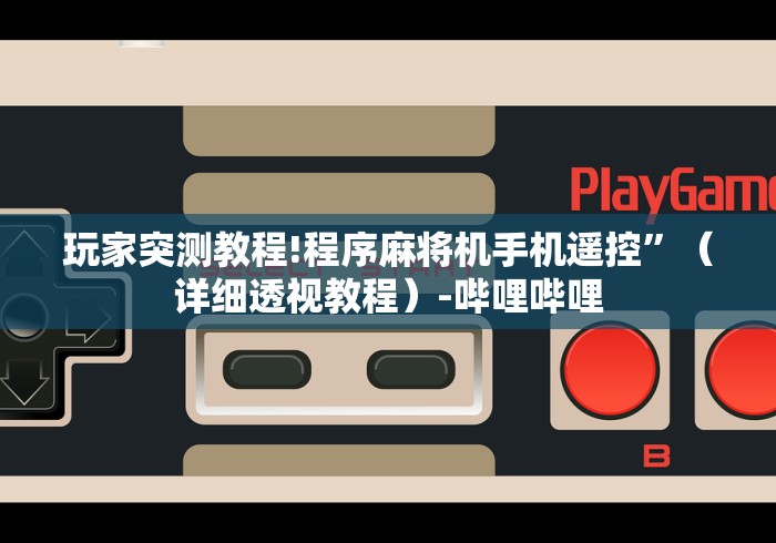 玩家突测教程!程序麻将机手机遥控”（详细透视教程）-哔哩哔哩