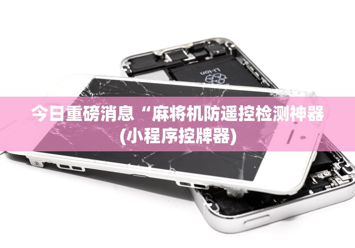 今日重磅消息“麻将机防遥控检测神器(小程序控牌器)