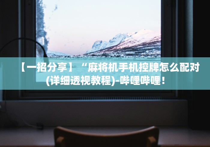 【一招分享】“麻将机手机控牌怎么配对(详细透视教程)-哔哩哔哩! 【一招分享】“麻将机手机控牌怎么配对(详细透视教程)-哔哩哔哩!