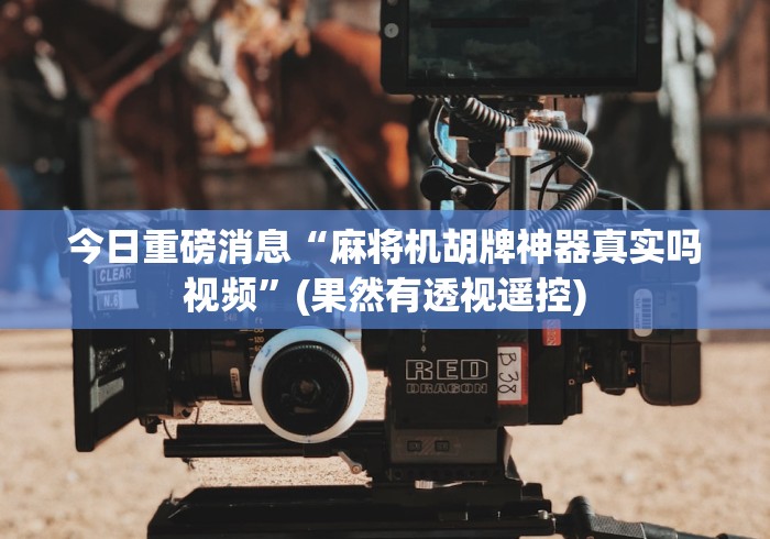 今日重磅消息“麻将机胡牌神器真实吗视频”(果然有透视遥控)