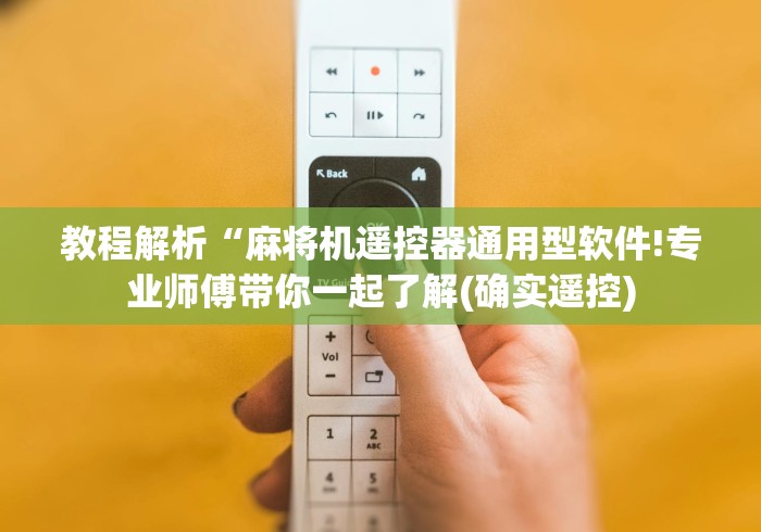 教程解析“麻将机遥控器通用型软件!专业师傅带你一起了解(确实遥控)