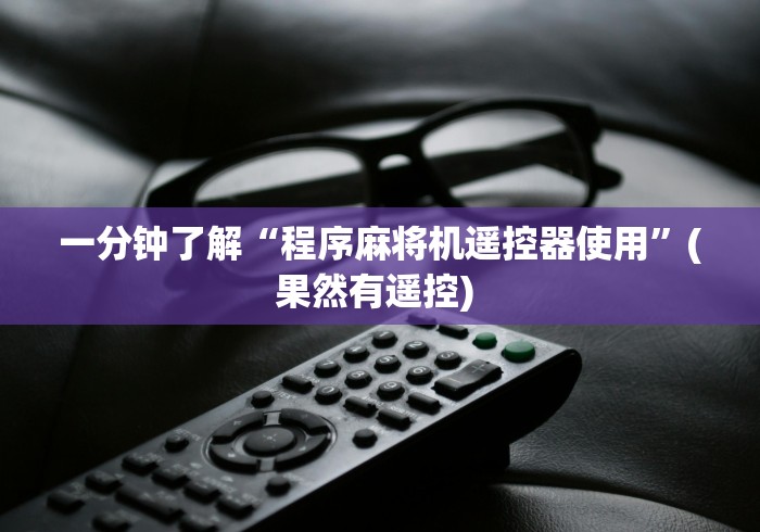 一分钟了解“程序麻将机遥控器使用”(果然有遥控) 一分钟了解“程序麻将机遥控器使用”(果然有遥控)