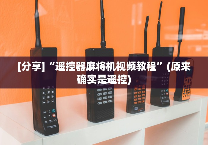 [分享]“遥控器麻将机视频教程”(原来确实是遥控)