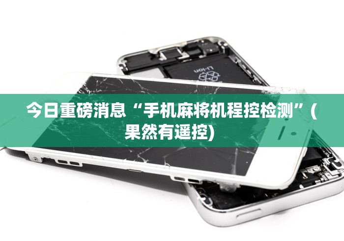 今日重磅消息“手机麻将机程控检测”(果然有遥控) 今日重磅消息“手机麻将机程控检测”(果然有遥控)